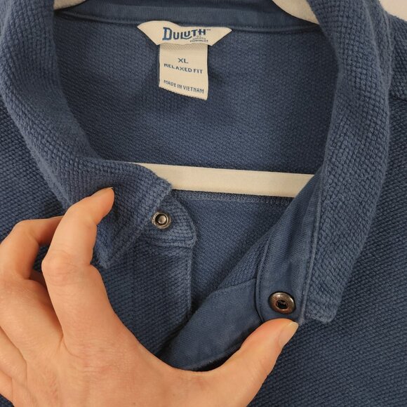 Duluth Jacket Mens Extra Large Blue Shacket Relaxed Fit Snap Front Cotton Casual - Picture 4 of 13